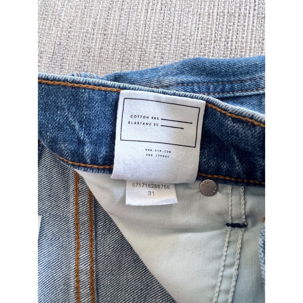 AYR The Knockout‎ Sz 31 Hot Take Blue Barrel Leg High Rise Jeans - Picture 6 of 8